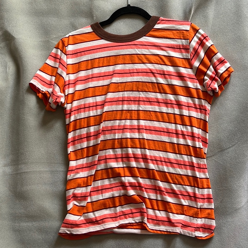 Bid Bud press 70s stripe tee shirt small